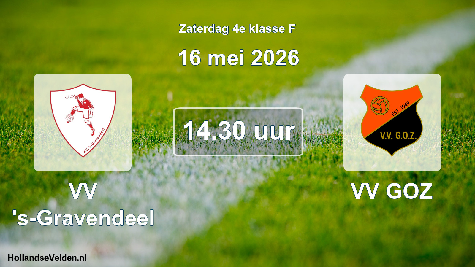 Geplande wedstrijd: VV 's-Gravendeel - VV GOZ (16 mei 2026)