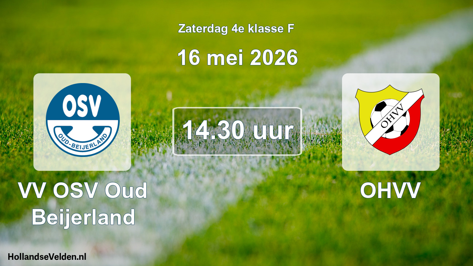 Geplande wedstrijd: VV OSV Oud Beijerland - OHVV (16 mei 2026)