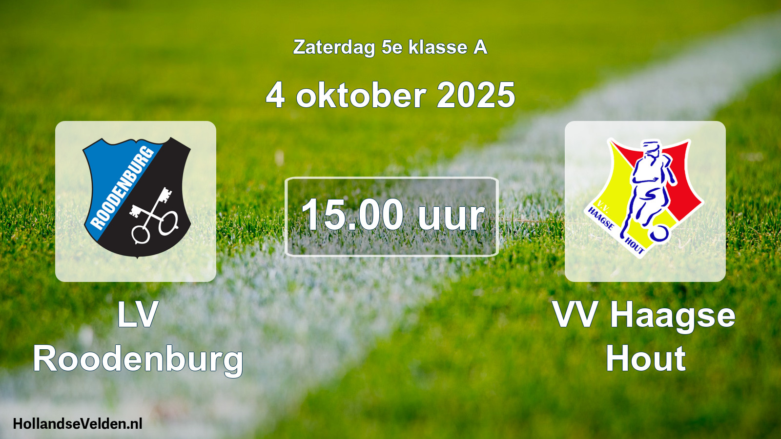Scheduled Match: LV Roodenburg - VV Haagse Hout (4 October 2025)