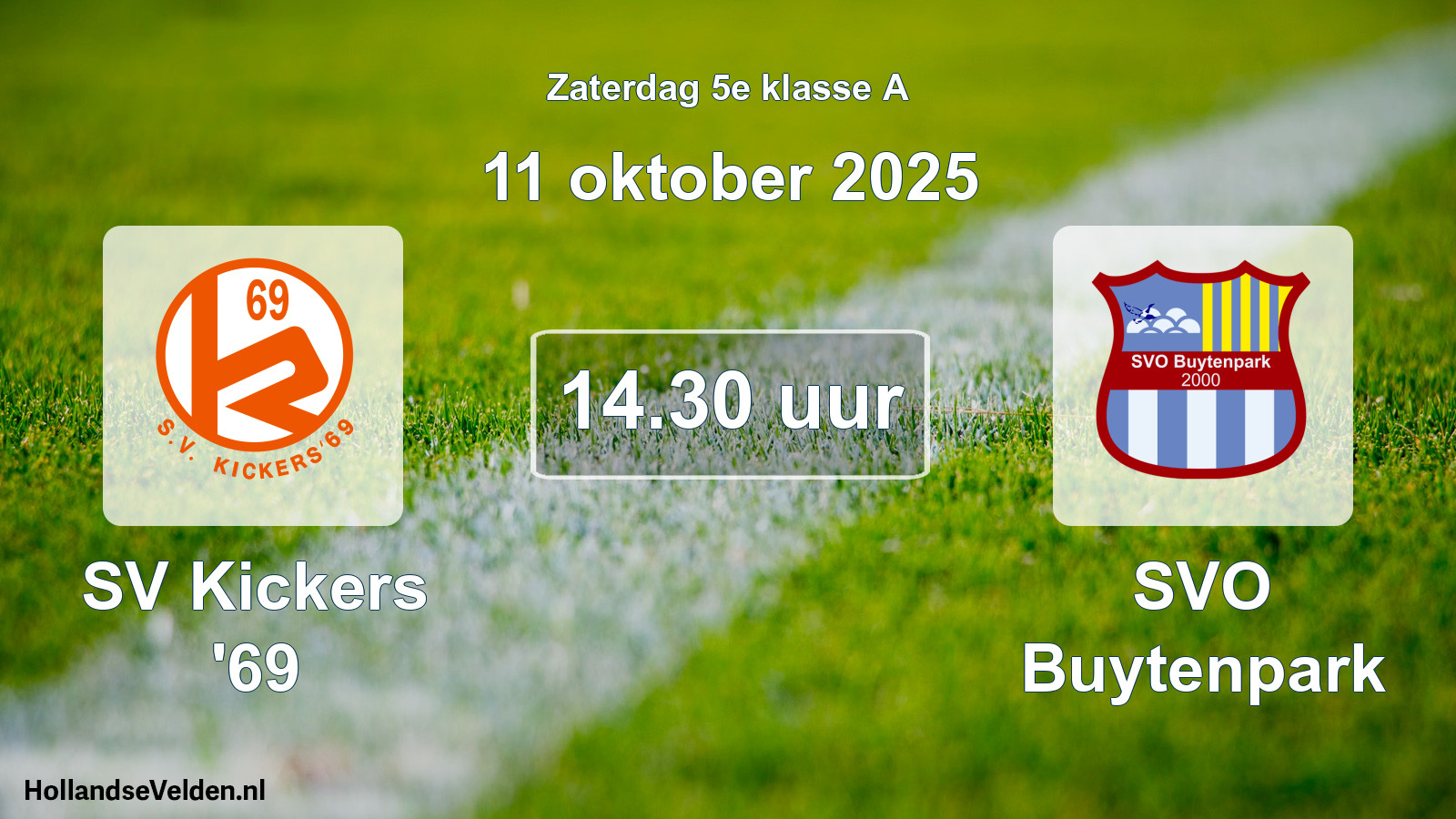 Geplande wedstrijd: SV Kickers '69 - SVO Buytenpark (11 oktober 2025)
