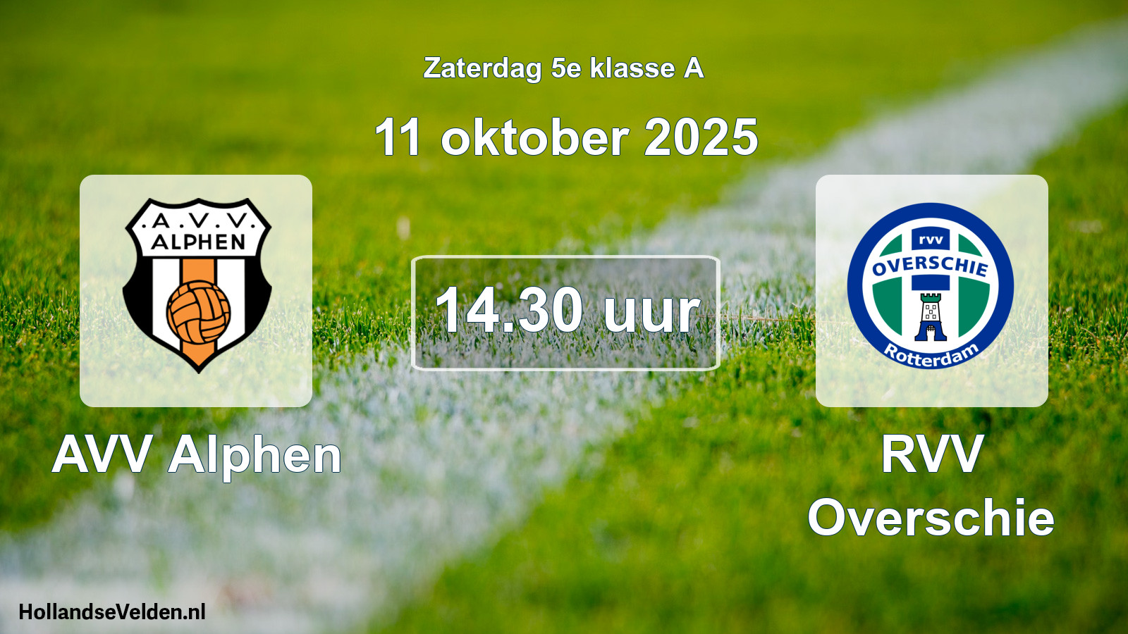 Scheduled Match: AVV Alphen - RVV Overschie (11 October 2025)