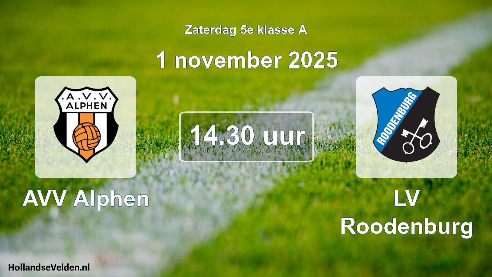 Scheduled Match: AVV Alphen - LV Roodenburg (1 November 2025)