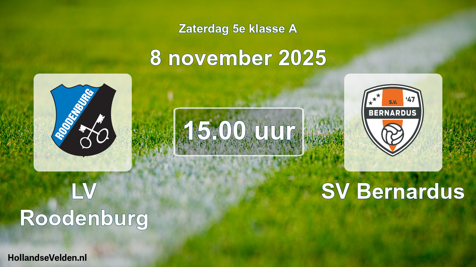 Scheduled Match: LV Roodenburg - SV Bernardus (8 November 2025)