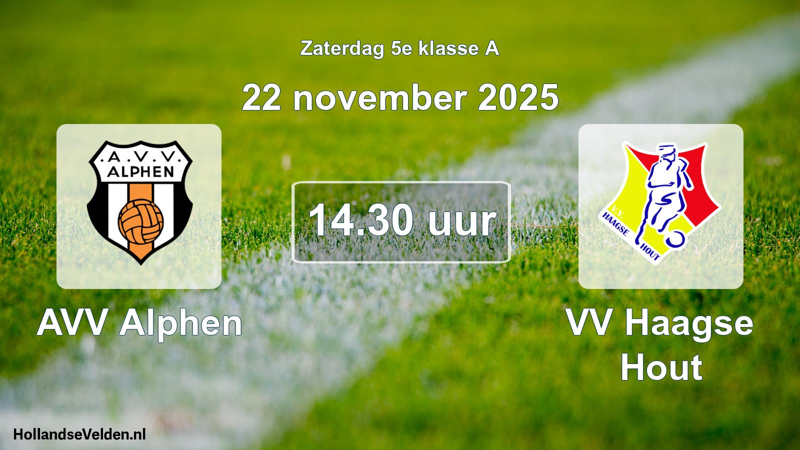 Scheduled Match: AVV Alphen - VV Haagse Hout (22 November 2025)