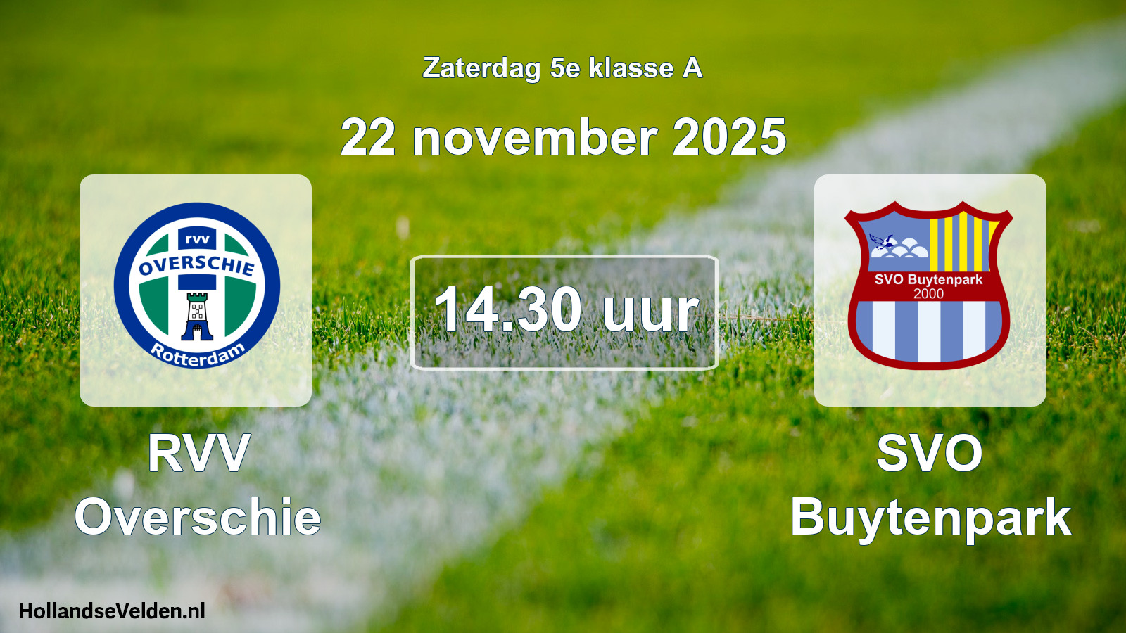 Geplande wedstrijd: RVV Overschie - SVO Buytenpark (22 november 2025)