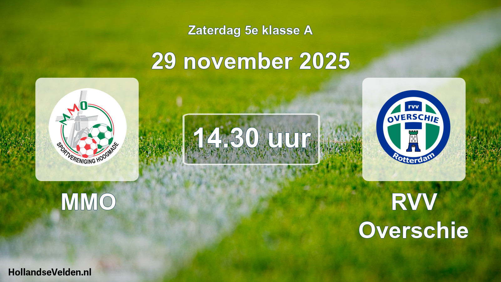 Geplande wedstrijd: MMO - RVV Overschie (29 november 2025)