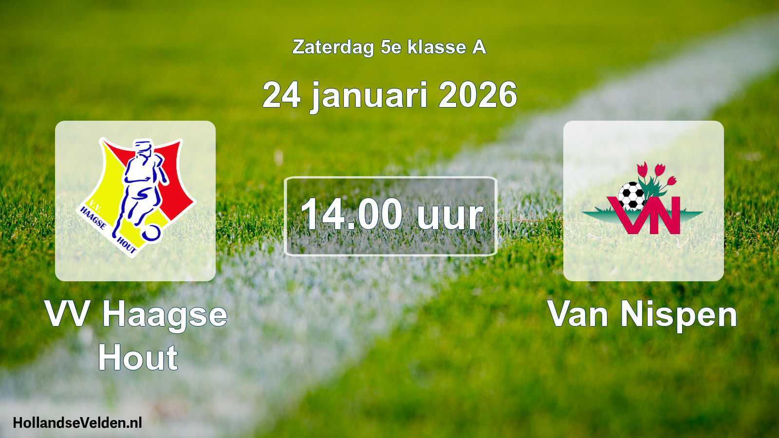 Scheduled Match: VV Haagse Hout - Van Nispen (24 January 2026)