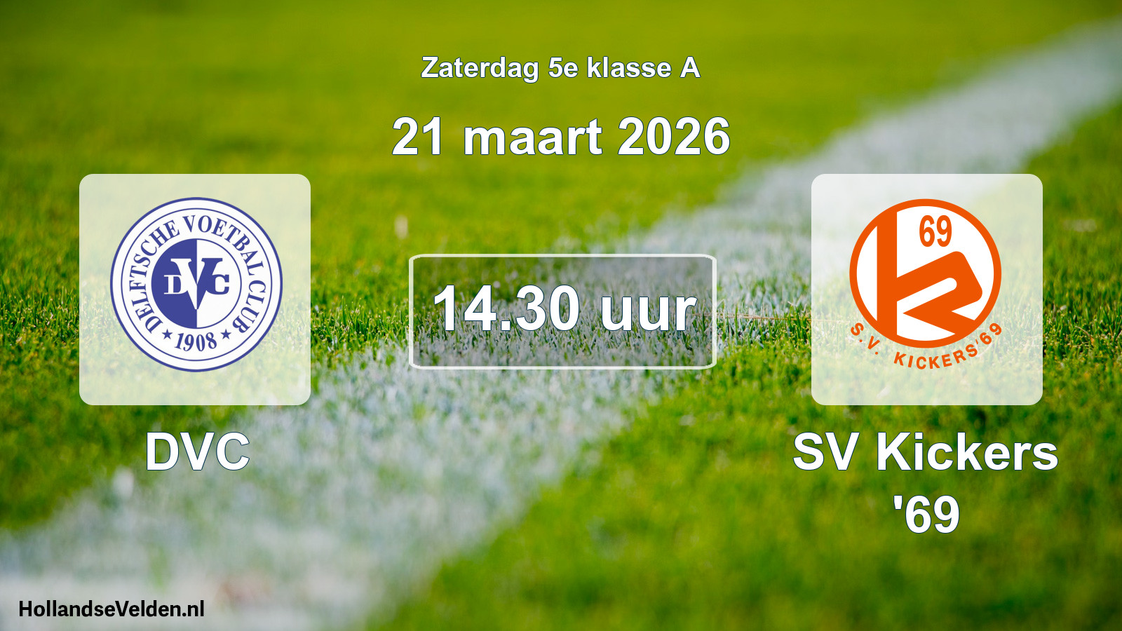 Geplande wedstrijd: DVC - SV Kickers '69 (21 maart 2026)