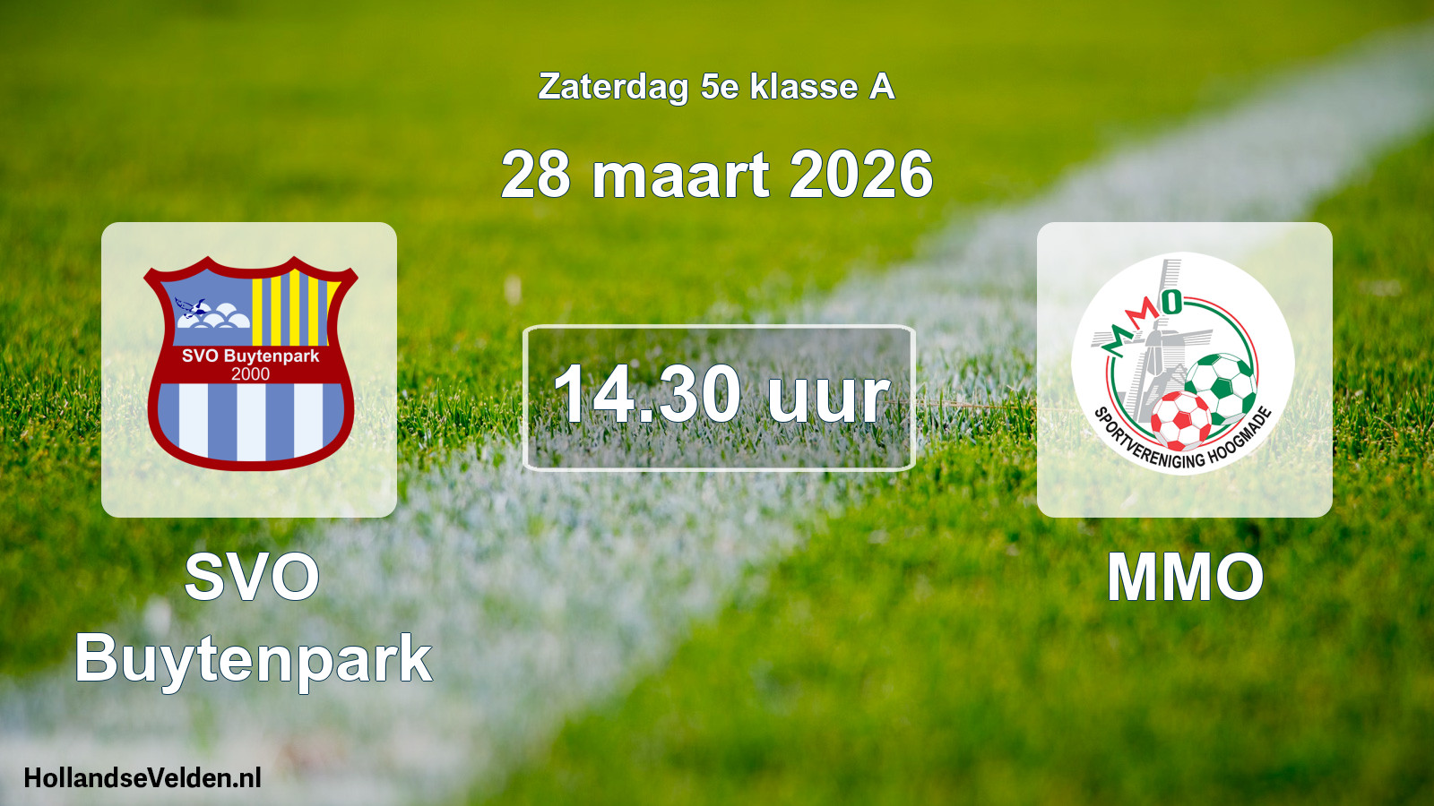 Geplande wedstrijd: SVO Buytenpark - MMO (28 maart 2026)