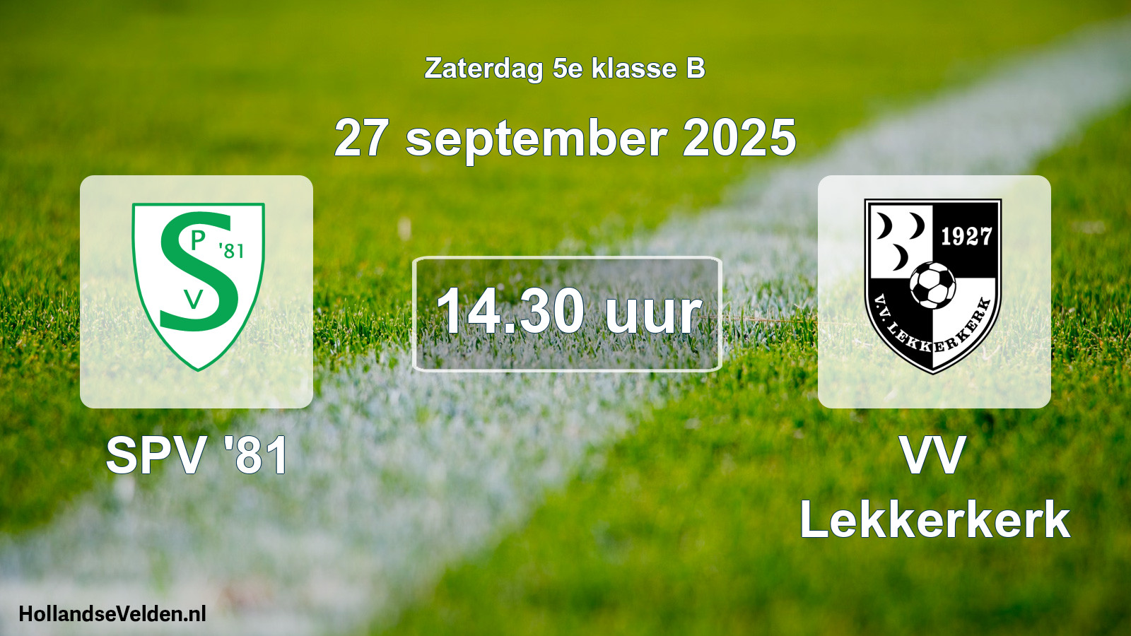 Geplande wedstrijd: SPV '81 - VV Lekkerkerk (27 september 2025)