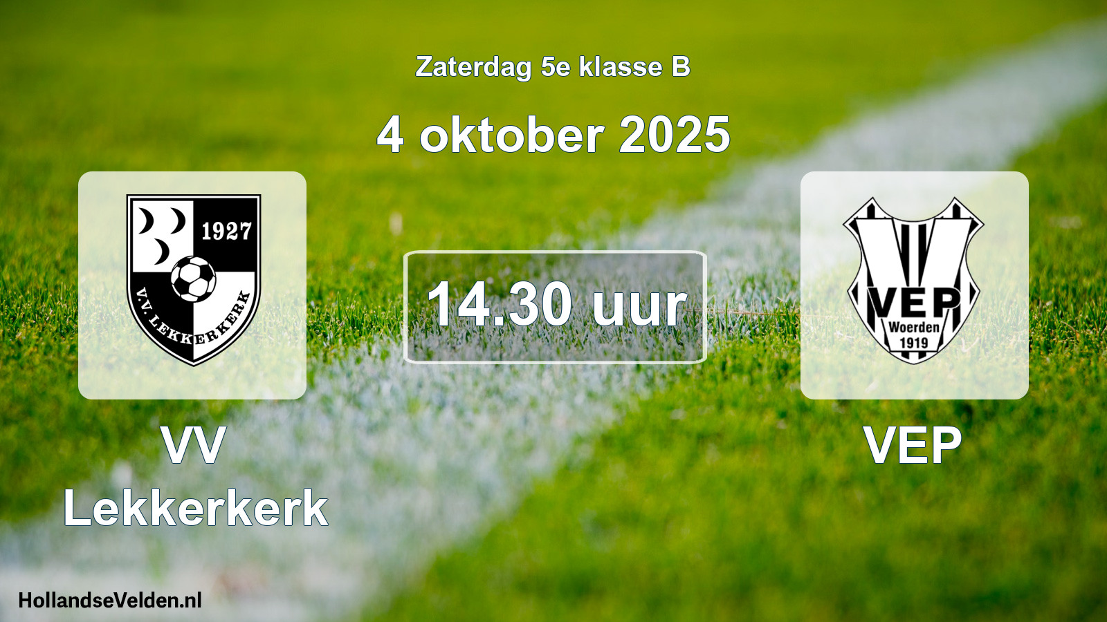 Geplande wedstrijd: VV Lekkerkerk - VEP (4 oktober 2025)