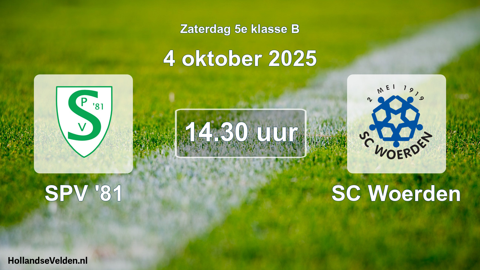 Geplande wedstrijd: SPV '81 - SC Woerden (4 oktober 2025)