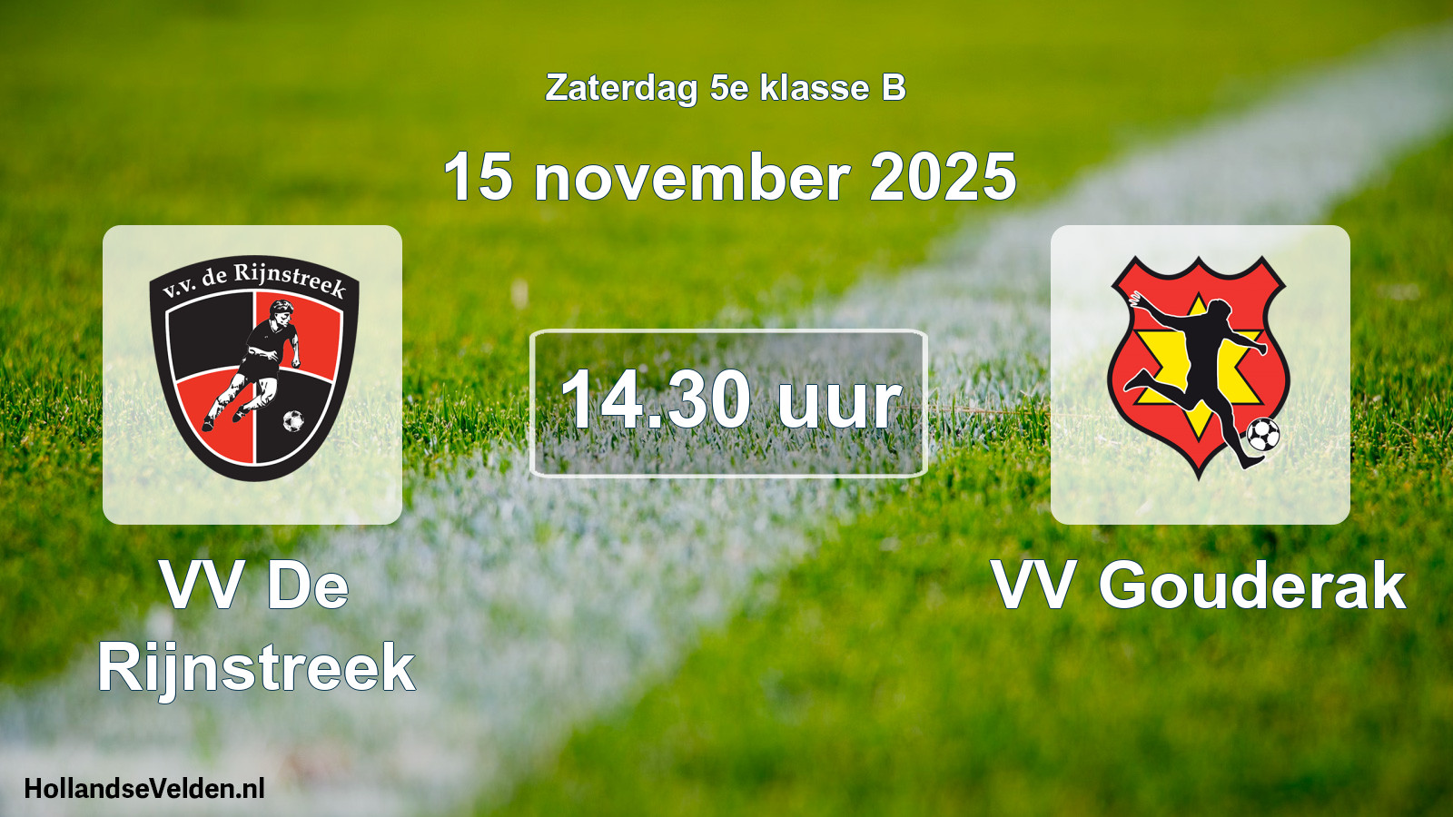 Scheduled Match: VV De Rijnstreek - VV Gouderak (15 November 2025)