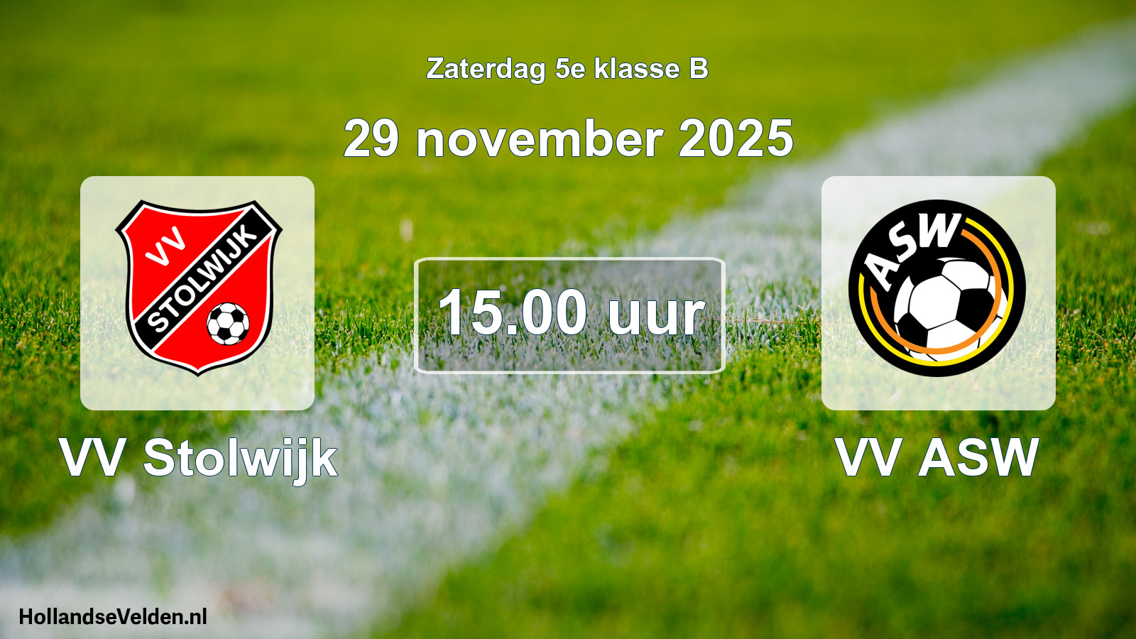 Scheduled Match: VV Stolwijk - VV ASW (29 November 2025)