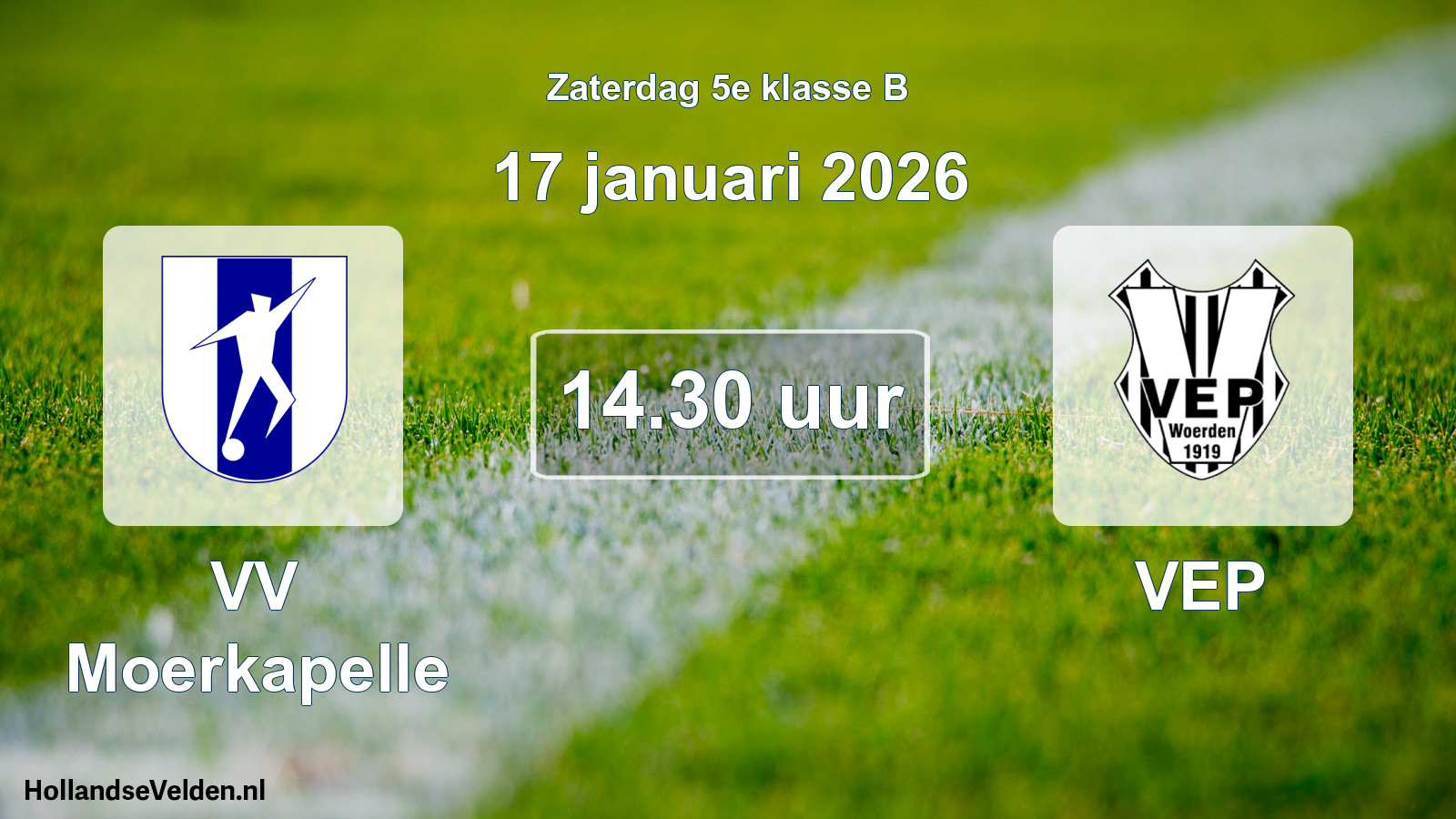 Geplande wedstrijd: VV Moerkapelle - VEP (17 januari 2026)