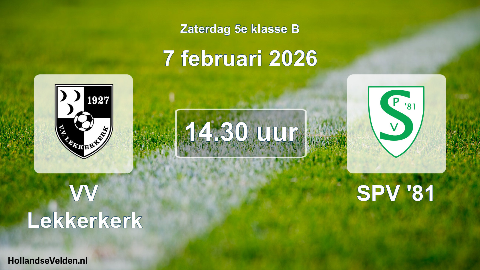 Geplande wedstrijd: VV Lekkerkerk - SPV '81 (7 februari 2026)