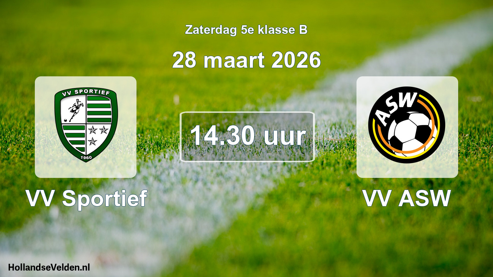 Geplande wedstrijd: VV Sportief - VV ASW (28 maart 2026)