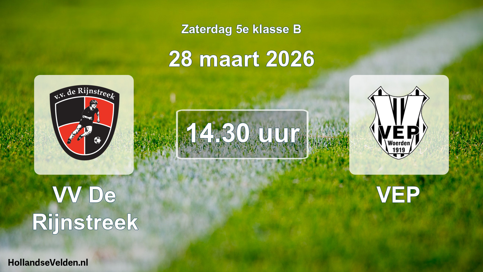 Geplande wedstrijd: VV De Rijnstreek - VEP (28 maart 2026)