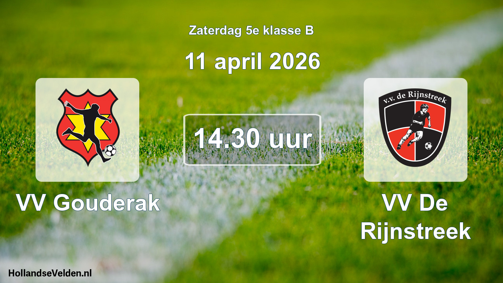 Geplande wedstrijd: VV Gouderak - VV De Rijnstreek (11 april 2026)
