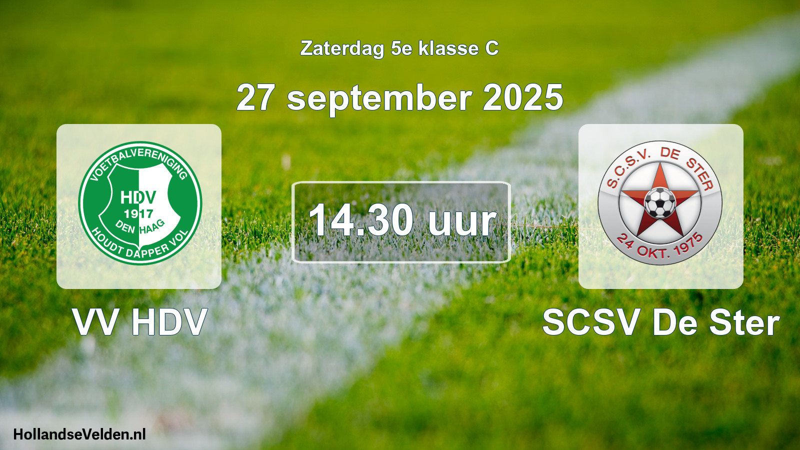 Scheduled Match: VV HDV - SCSV De Ster (27 September 2025)