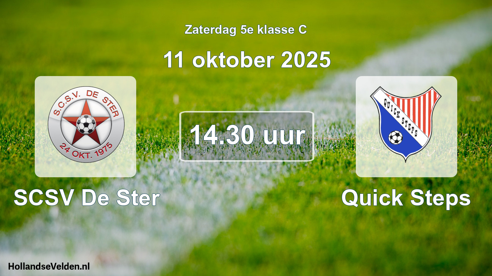 Scheduled Match: SCSV De Ster - Quick Steps (11 October 2025)