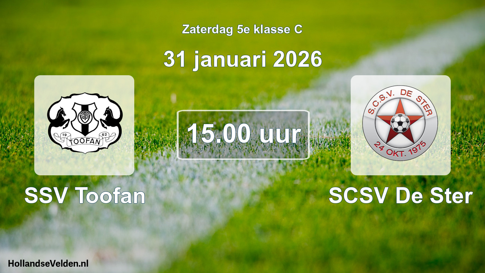 Scheduled Match: SSV Toofan - SCSV De Ster (31 January 2026)