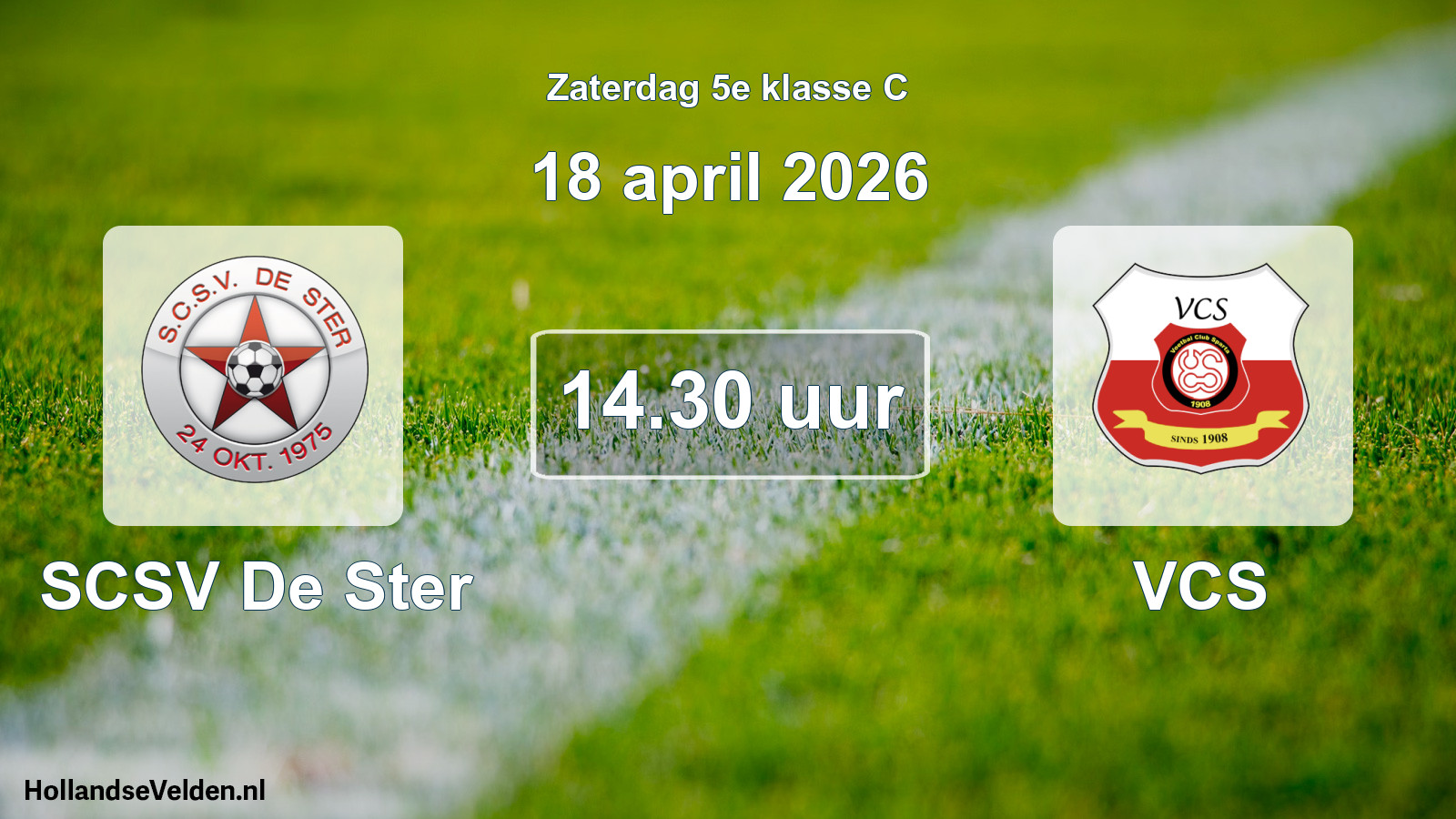 Scheduled Match: SCSV De Ster - VCS (18 April 2026)