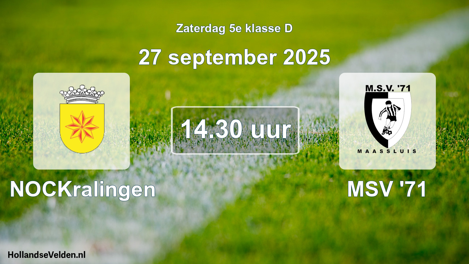 Scheduled Match: NOCKralingen - MSV '71 (27 September 2025)