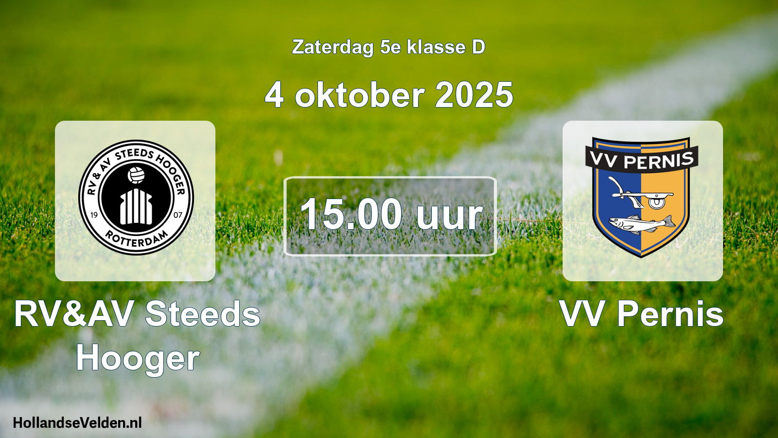 Scheduled Match: RV&AV Steeds Hooger - VV Pernis (4 October 2025)