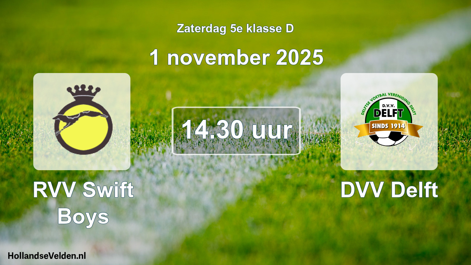 Scheduled Match: RVV Swift Boys - DVV Delft (1 November 2025)