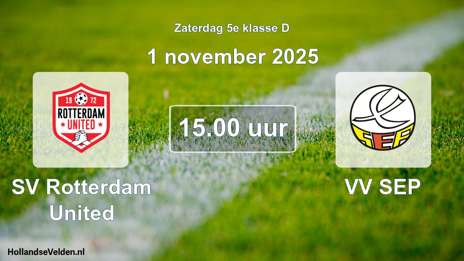 Scheduled Match: SV Rotterdam United - VV SEP (1 November 2025)