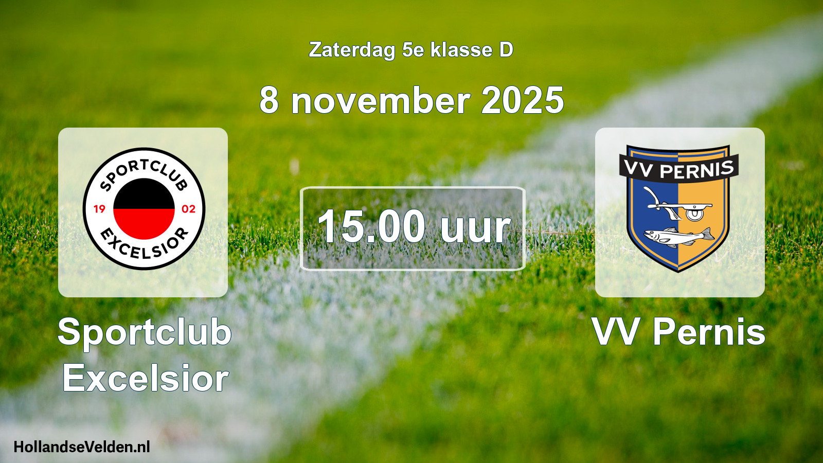 Geplande wedstrijd: Sportclub Excelsior - VV Pernis (8 november 2025)