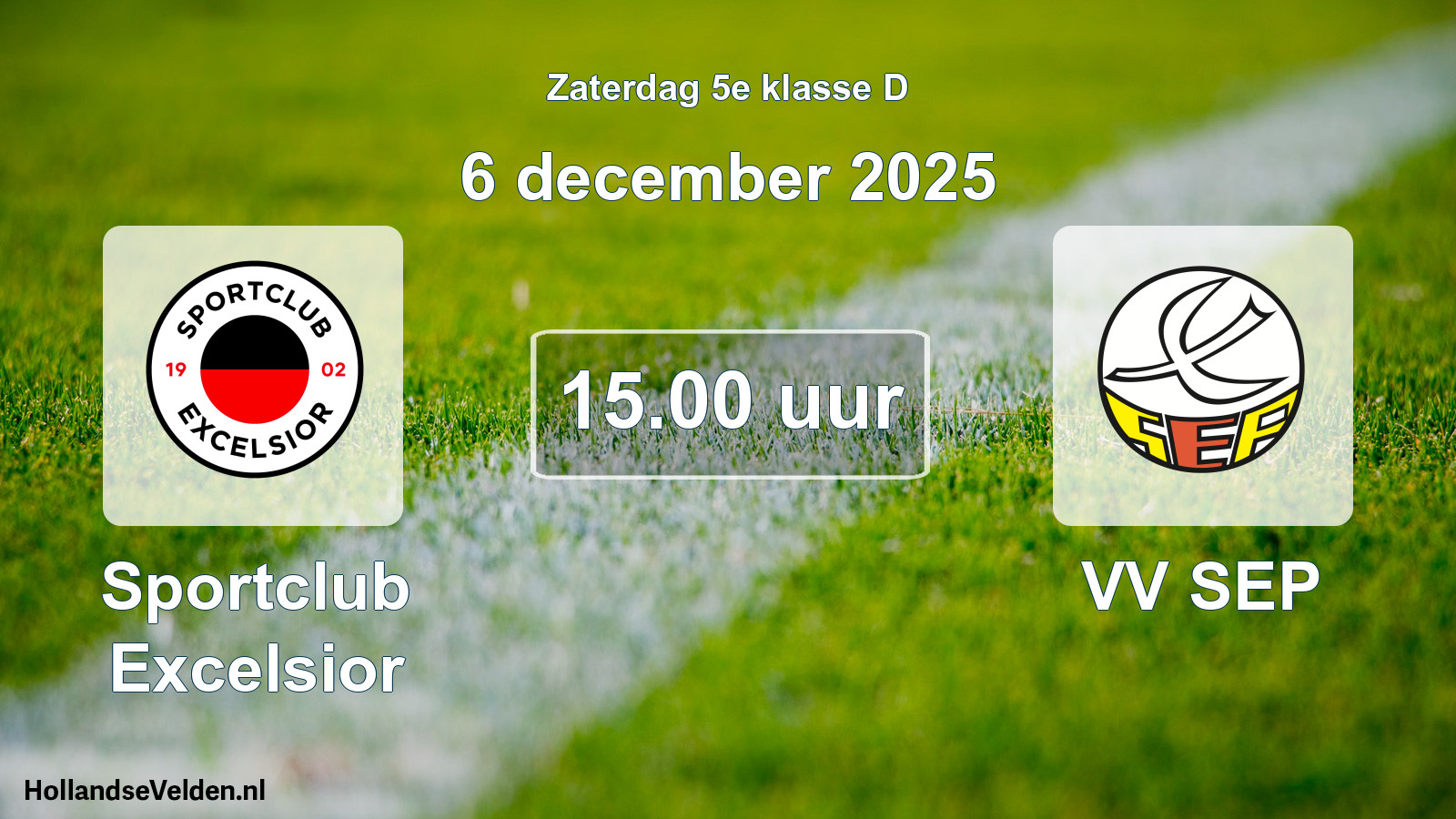 Geplande wedstrijd: Sportclub Excelsior - VV SEP (6 december 2025)