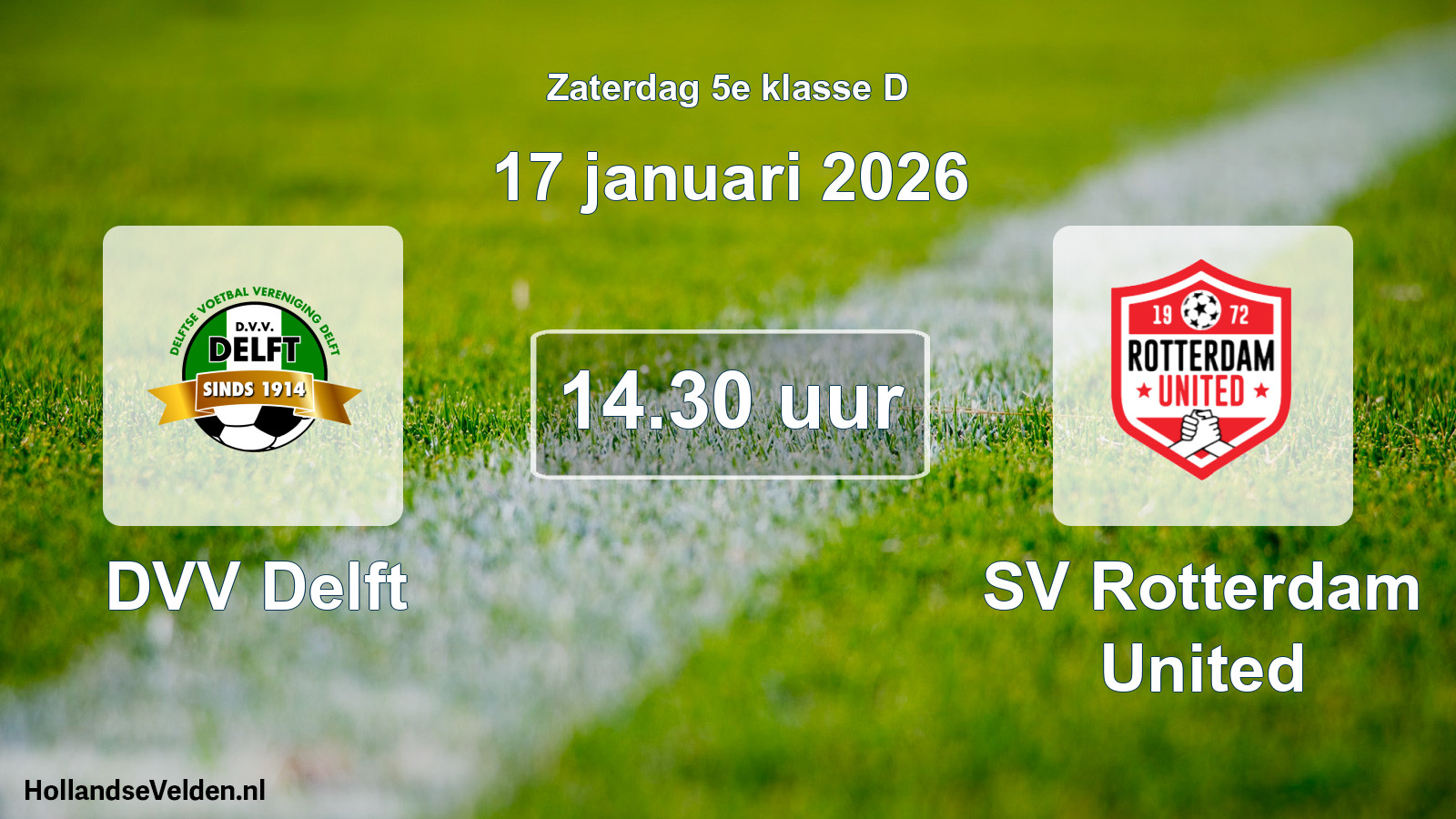 Scheduled Match: DVV Delft - SV Rotterdam United (17 January 2026)