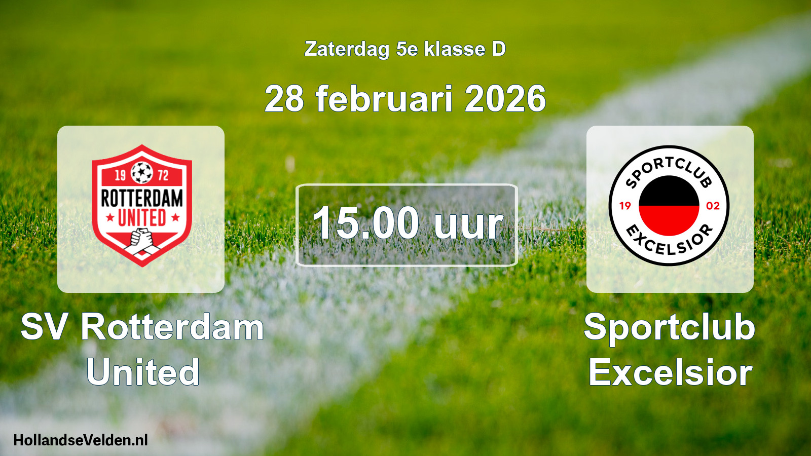 Geplande wedstrijd: SV Rotterdam United - Sportclub Excelsior (28 februari 2026)
