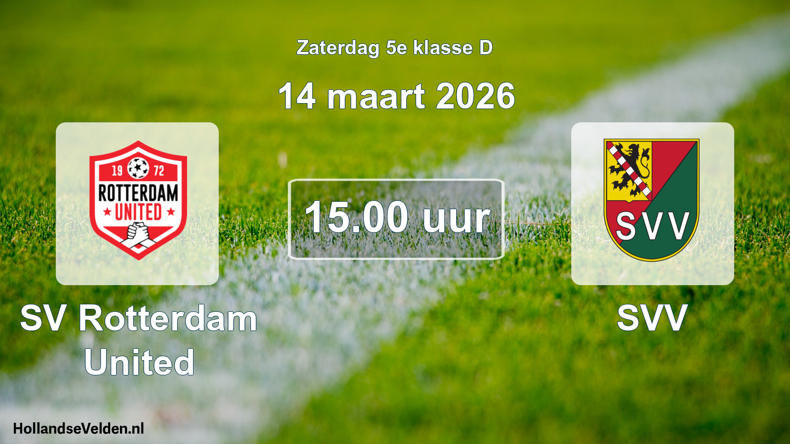 Scheduled Match: SV Rotterdam United - SVV (14 March 2026)
