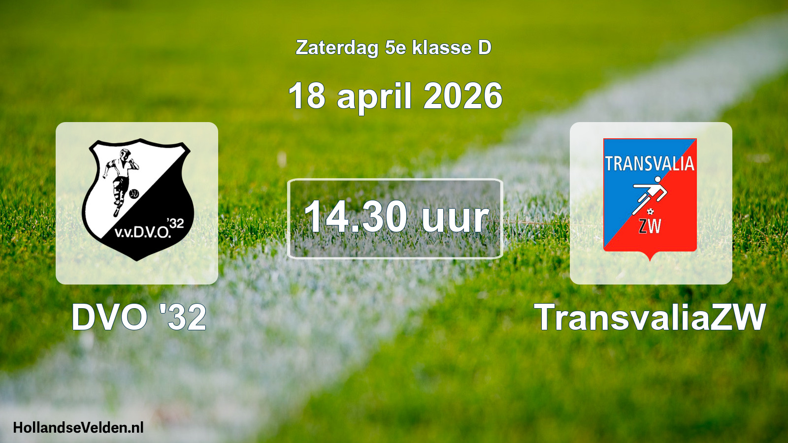 Geplande wedstrijd: DVO '32 - TransvaliaZW (18 april 2026)