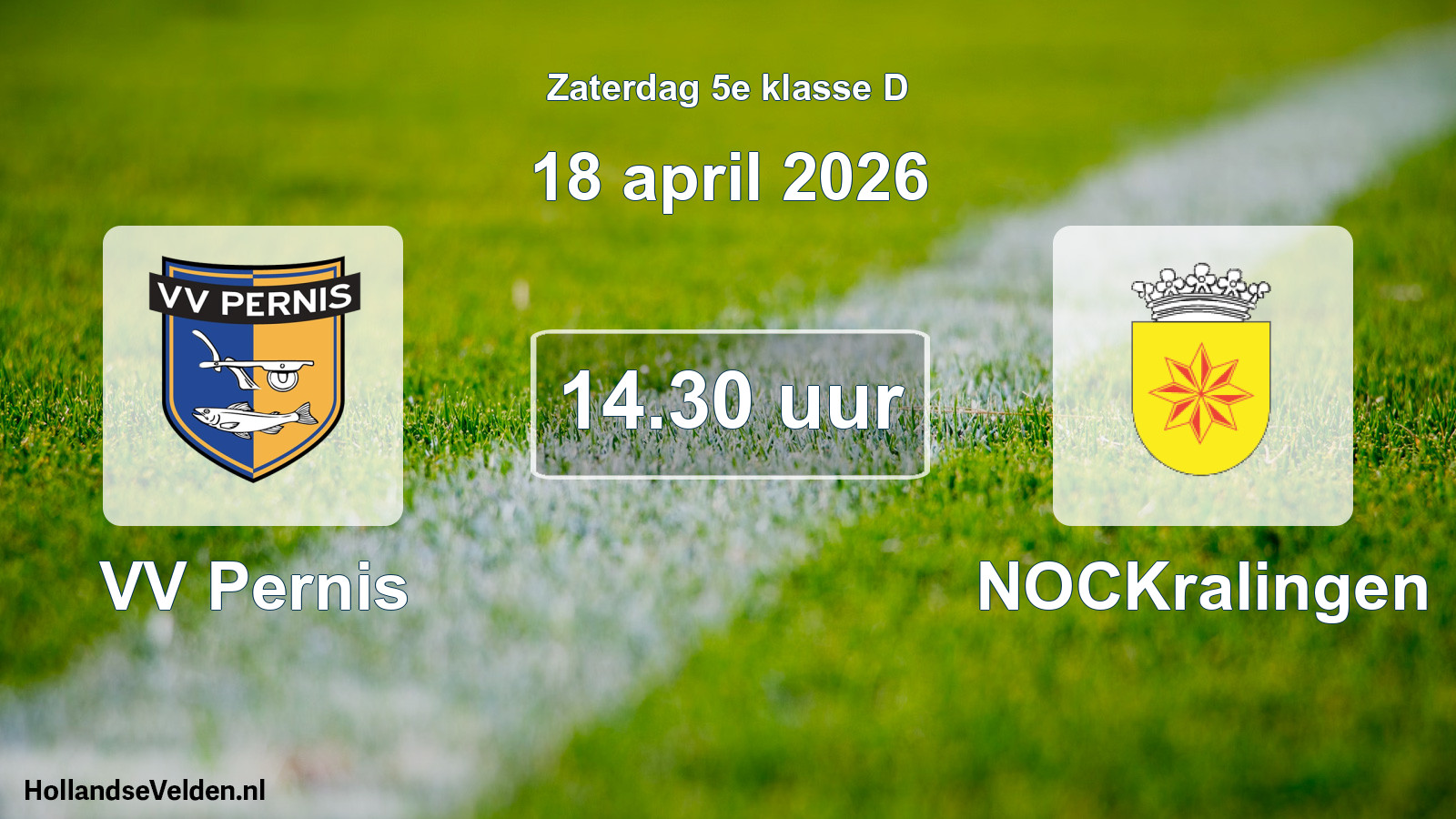 Scheduled Match: VV Pernis - NOCKralingen (18 April 2026)