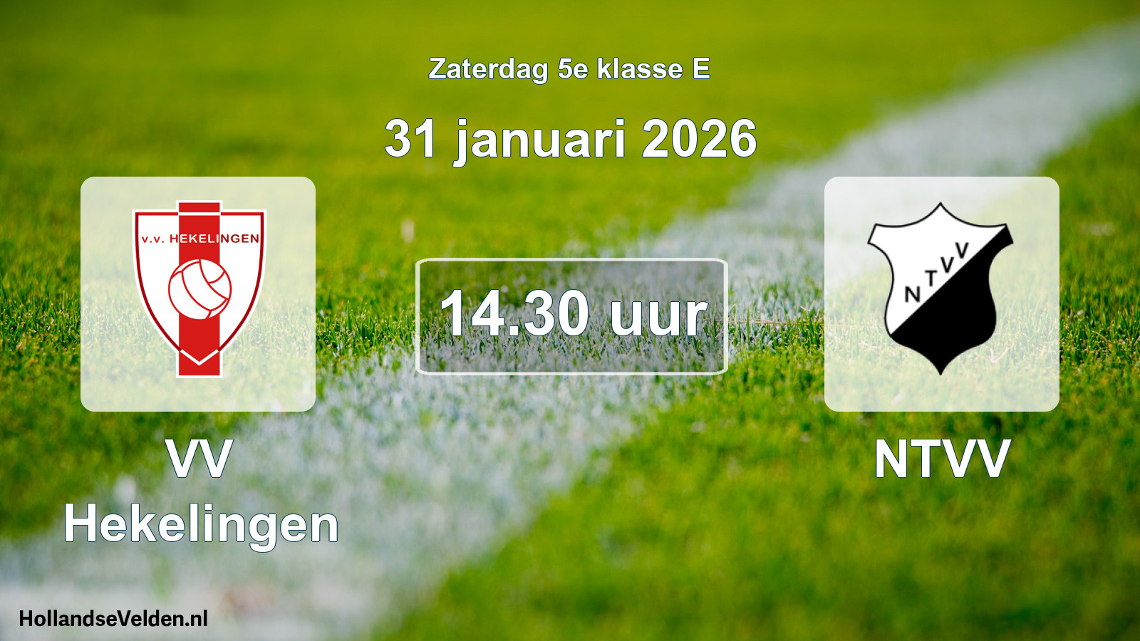 Geplande wedstrijd: VV Hekelingen - NTVV (31 januari 2026)