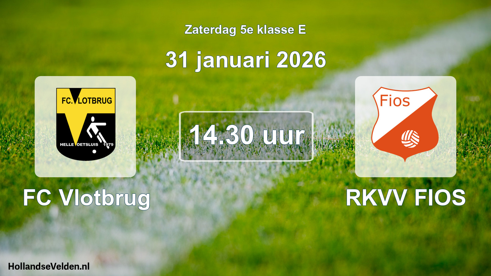Geplande wedstrijd: FC Vlotbrug - RKVV FIOS (31 januari 2026)