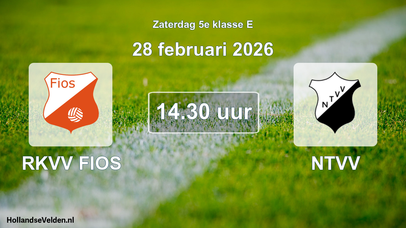 Geplande wedstrijd: RKVV FIOS - NTVV (28 februari 2026)
