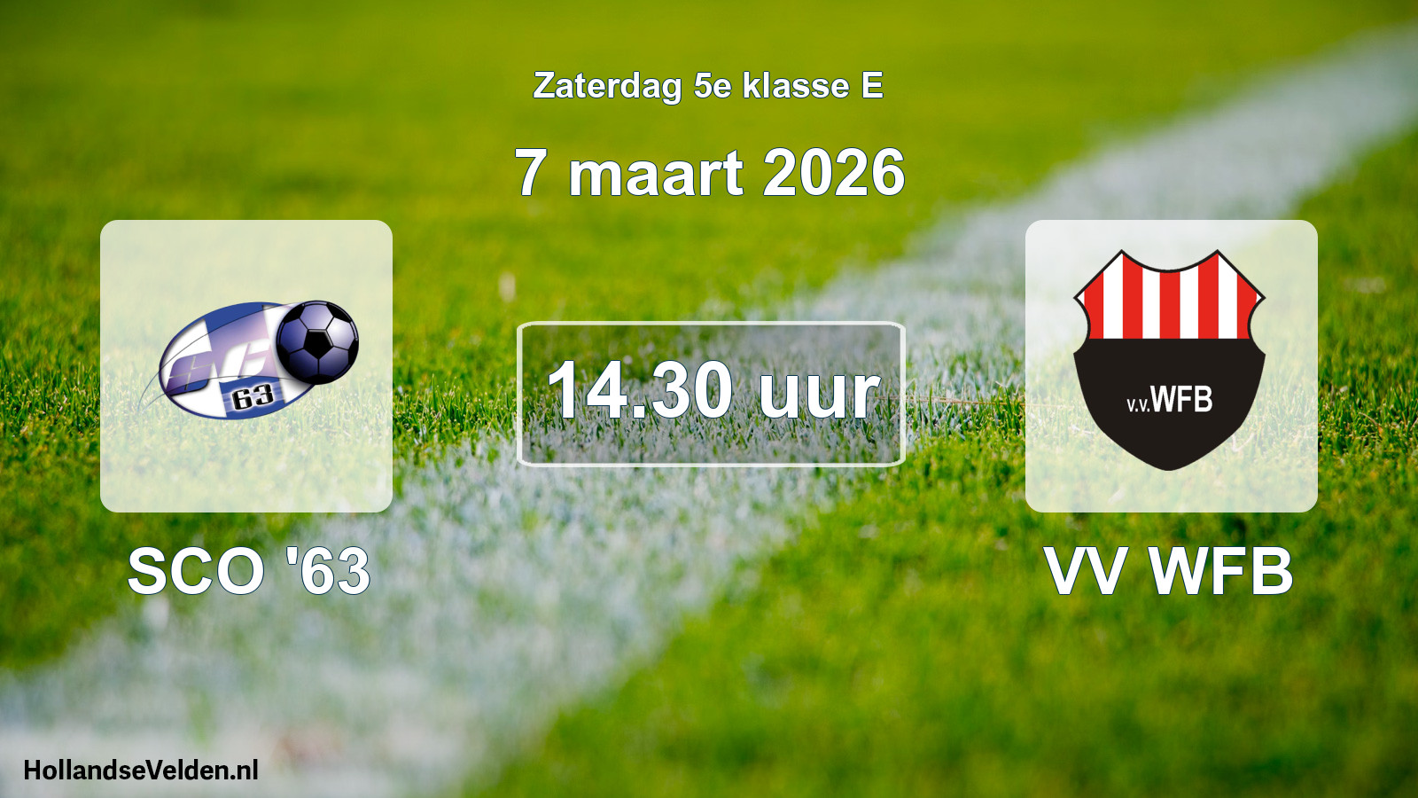 Geplande wedstrijd: SCO '63 - VV WFB (7 maart 2026)