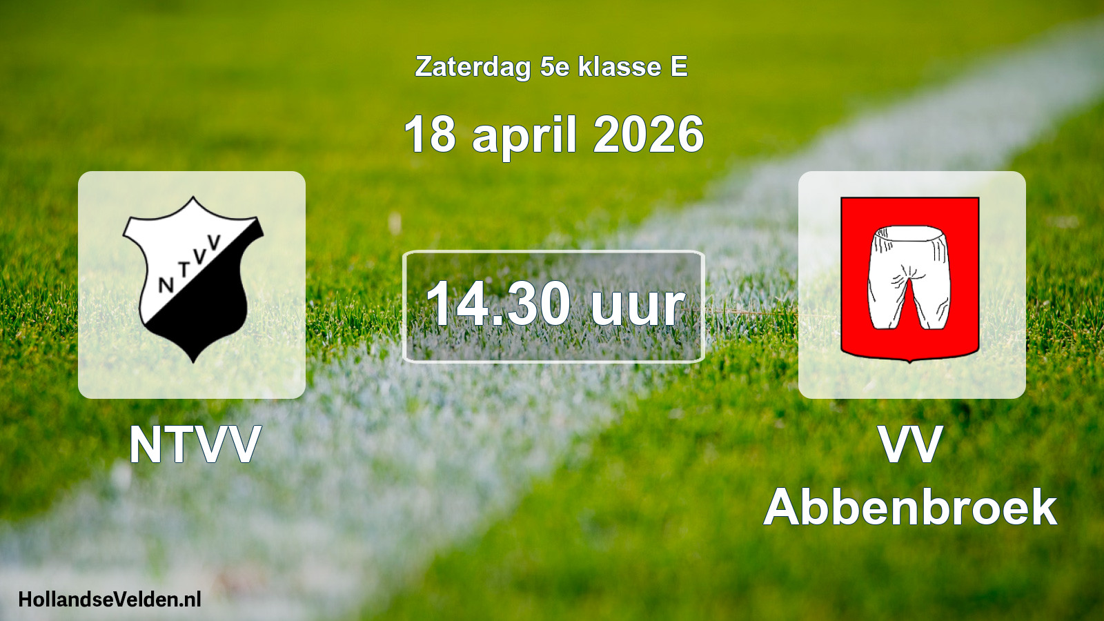 Geplande wedstrijd: NTVV - VV Abbenbroek (18 april 2026)
