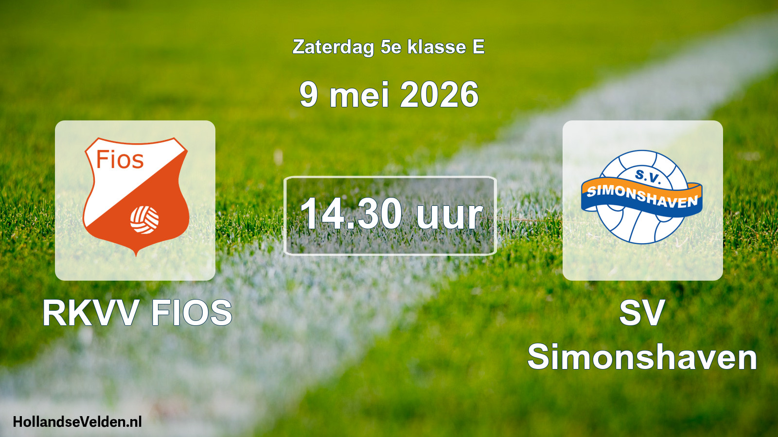 Geplande wedstrijd: RKVV FIOS - SV Simonshaven (9 mei 2026)