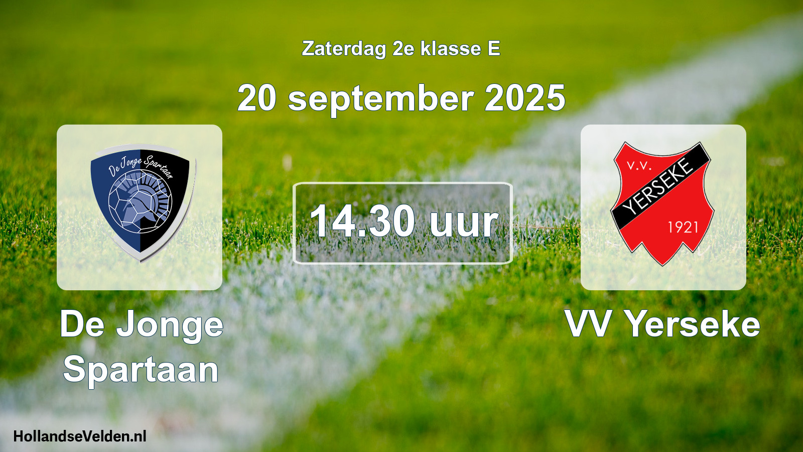 Geplande wedstrijd: De Jonge Spartaan - VV Yerseke (20 september 2025)