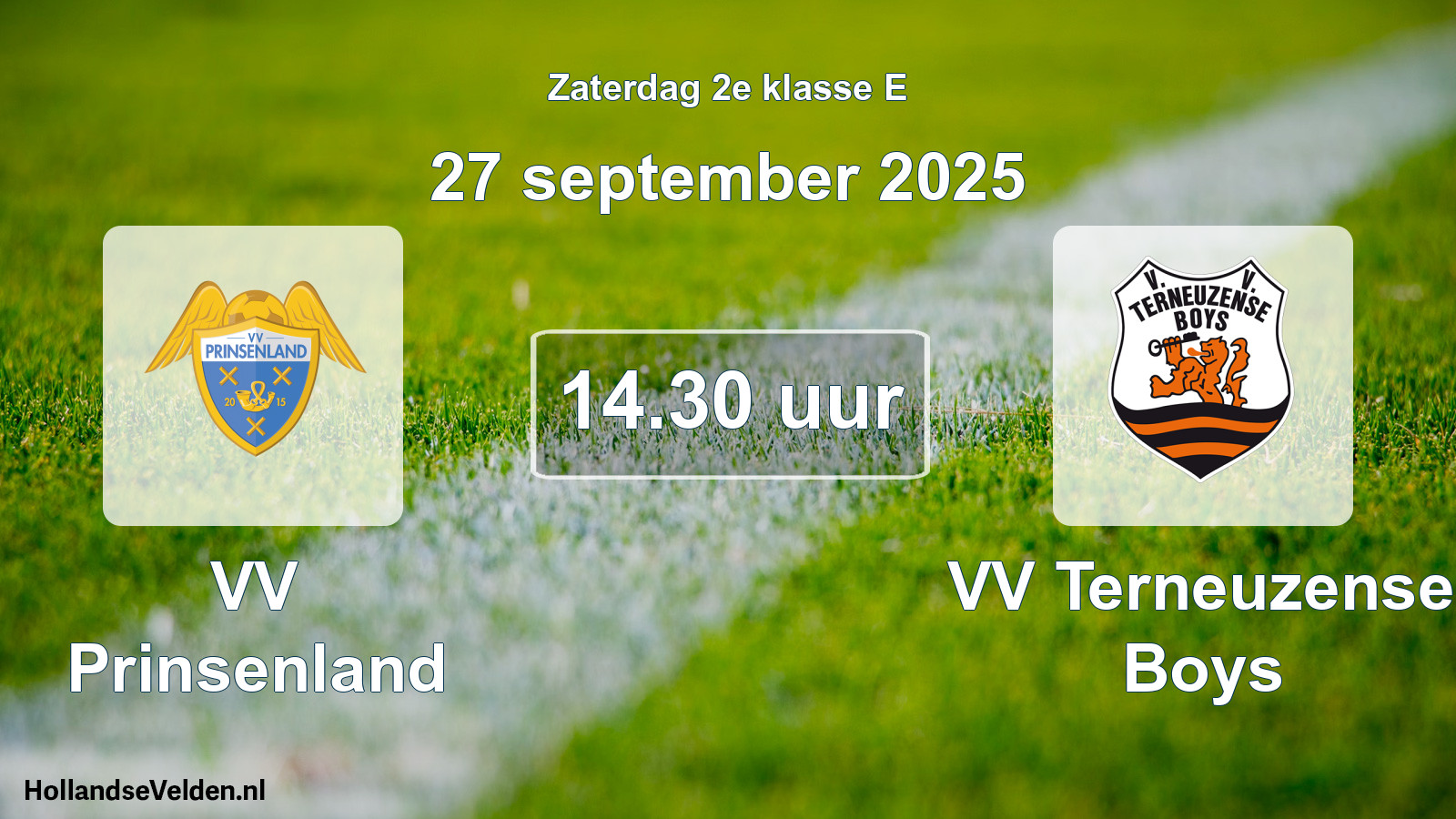 Geplande wedstrijd: VV Prinsenland - VV Terneuzense Boys (27 september 2025)