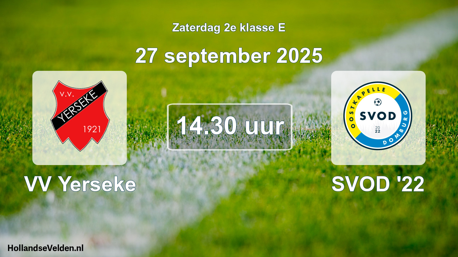 Scheduled Match: VV Yerseke - SVOD '22 (27 September 2025)