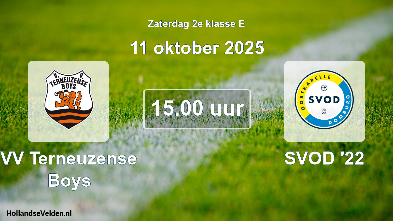 Geplande wedstrijd: VV Terneuzense Boys - SVOD '22 (11 oktober 2025)