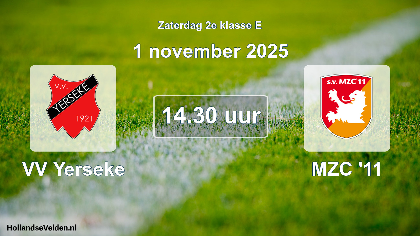 Scheduled Match: VV Yerseke - MZC '11 (1 November 2025)
