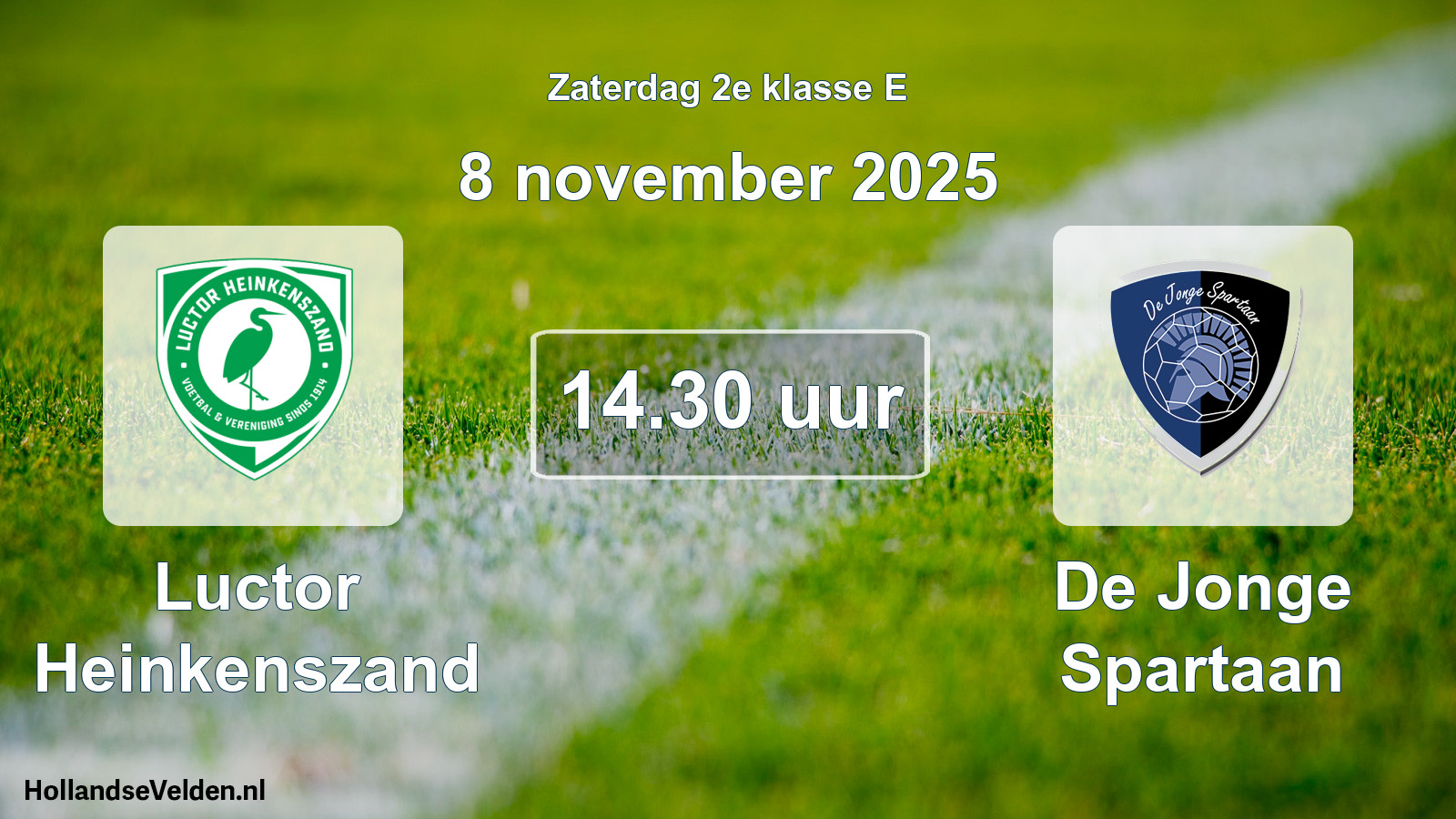Geplande wedstrijd: Luctor Heinkenszand - De Jonge Spartaan (8 november 2025)